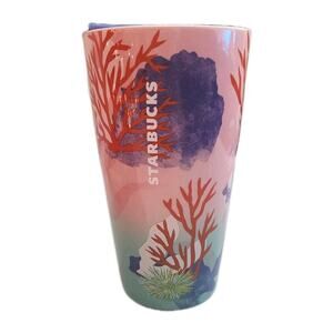 Starbucks 2021 Coral Reef Sea Ocean 12 oz Ceramic Tumbler Cup With Lid